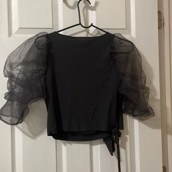 Zara Puffy Leaves Criss Crossed Top - Picture 5 of 8